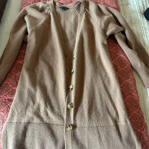 Soft dark beige long cardigan